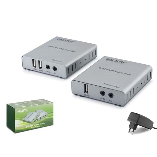 HADRON HDX1422 HDMI KVM Extender IR Ses 1080p 60 Hz 60 m Gri
