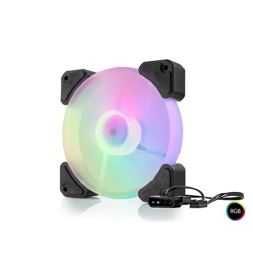 HADRON HDX1518 Kasa Fanı RGB 120 mm Siyah
