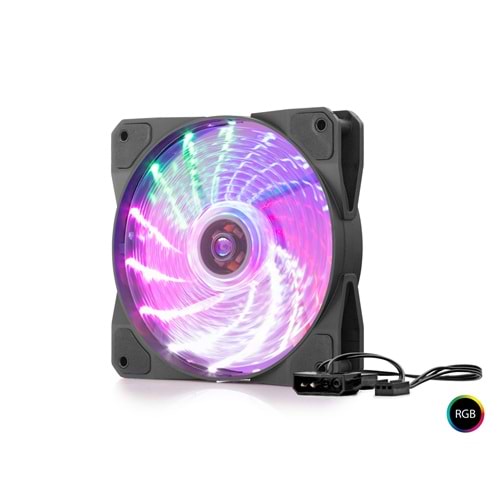 HADRON HDX1519 Kasa Fanı RGB 120 mm Siyah