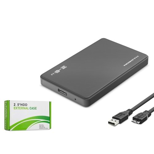 HADRON HDX1752S 2.5 İnç SATA HDD SSD Harici Disk Kutusu USB 3.0 Micro-B Siyah