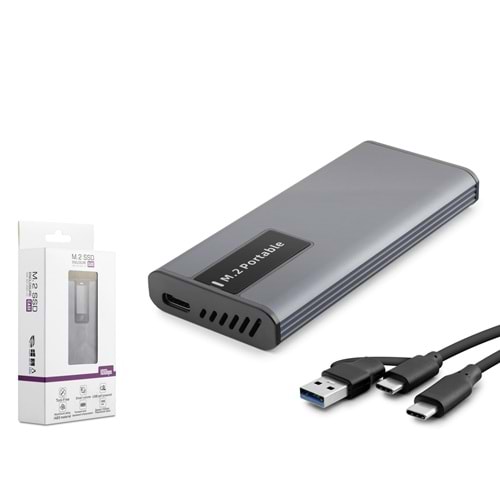 HADRON HDX1781 M.2 NVMe Harici SSD Kutusu USB Type-C 10 Gbps RGB Gri