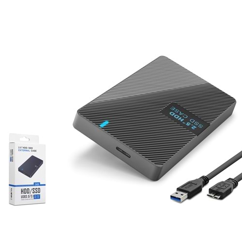HADRON HDX1792 2.5 İnç SATA HDD SSD Harici Disk Kutusu USB 3.0 Micro-B Siyah