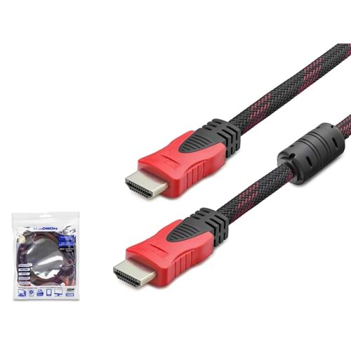HADRON HDX2012 Örgülü HDMI Kablo 1.5 m Siyah