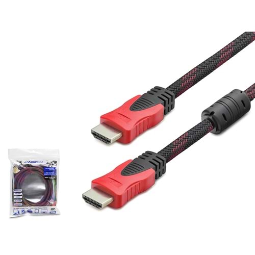 HADRON HDX2013 Örgülü HDMI Kablo 3 m Siyah