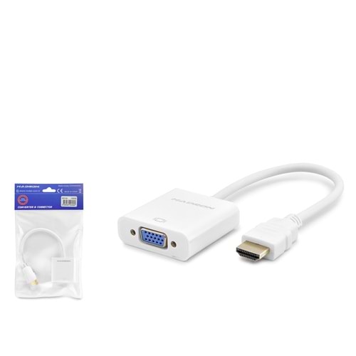 HADRON HDX2020B HDMI to VGA Görüntü Dönüştürücü 1080p Beyaz