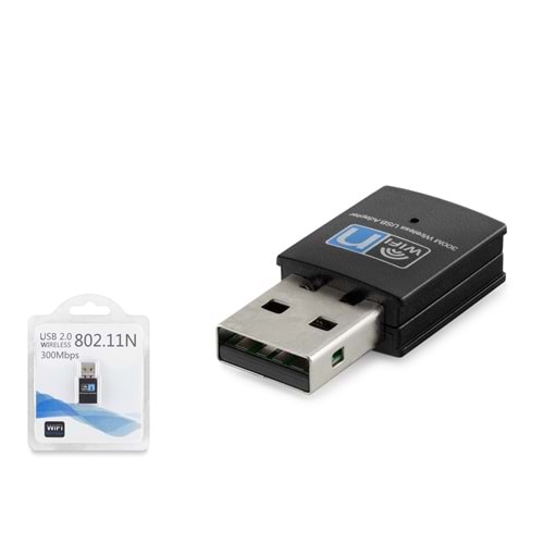 HADRON HDX2255 USB WiFi Adaptörü 300 Mbps Siyah