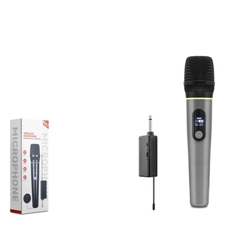 HADRON HDX2790G UHF Kablosuz Mikrofon 6.35 mm Gri