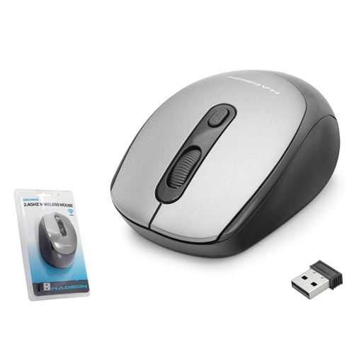 HADRON HDX3406G Kablosuz Mouse 2.4 GHz 1600 DPI Gri Siyah