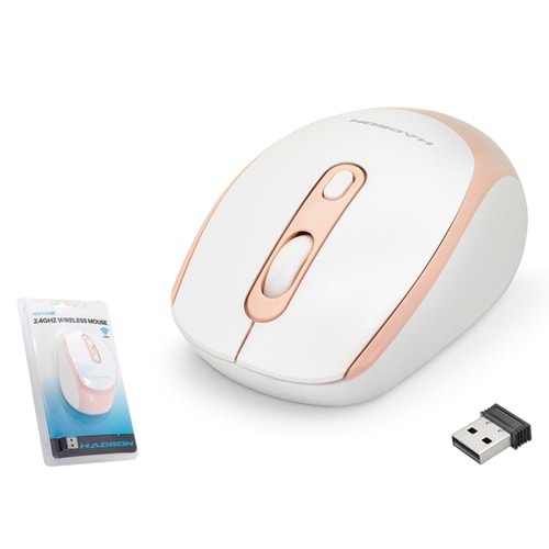 HADRON HDX3406R Kablosuz Mouse 2.4 GHz 1600 DPI Beyaz Pembe