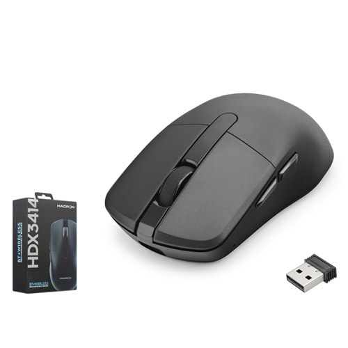 HADRON HDX3414 Dual Mode Şarjlı Kablosuz Mouse Bluetooth 2.4 GHz 6200 DPI Siyah