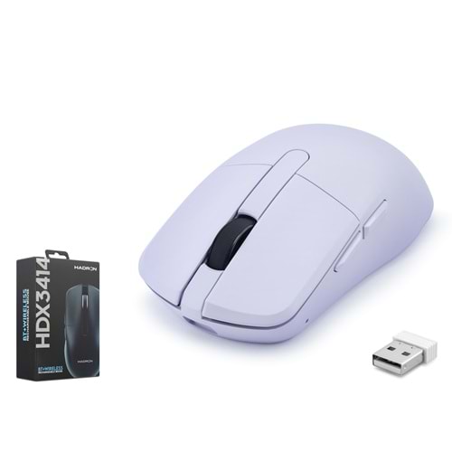 HADRON HDX3414L Dual Mode Şarjlı Kablosuz Mouse Bluetooth 2.4 GHz 6200 DPI Lila