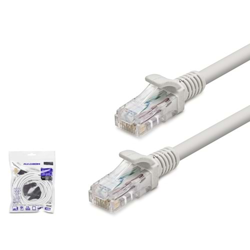 HADRON HDX5002 Cat6 Ethernet Patch Kablosu 1 Gbps 250 MHz 5 m Beyaz