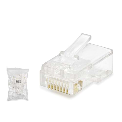 HADRON HDX5007 CAT5 RJ45 Konnektör 100 Adetli Paket Şeffaf
