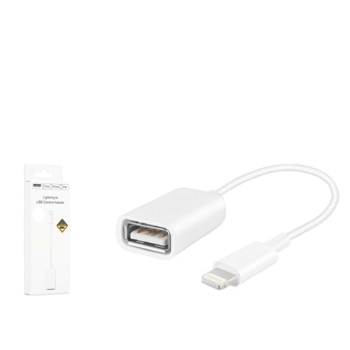 HADRON HDX5038 Lightning to USB 3.0 OTG Dönüştürücü Kablo Beyaz