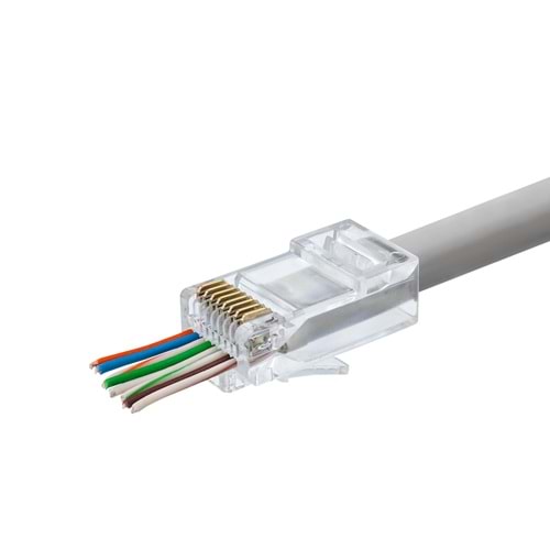 HADRON HDX5044 CAT5 EZ RJ45 Konnektör 100 Adetli Paket Şeffaf