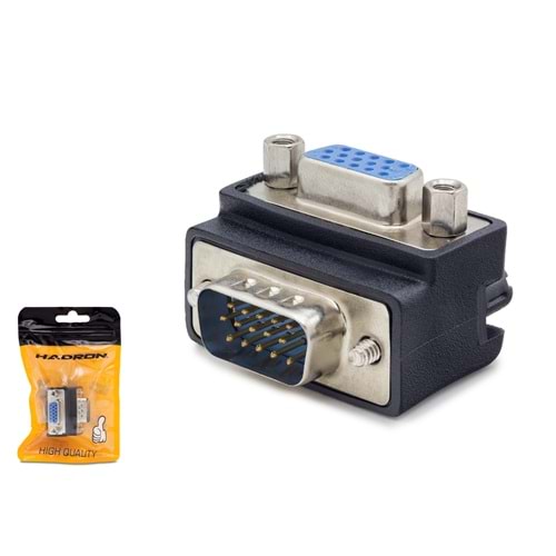 HADRON HDX5045 VGA 90° Açılı Adaptör Siyah