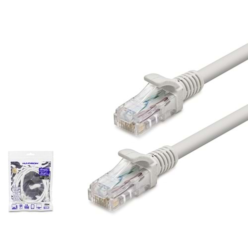 HADRON HDX5054 Cat6 Ethernet Patch Kablosu 1 Gbps 250 MHz 1.5 m Beyaz