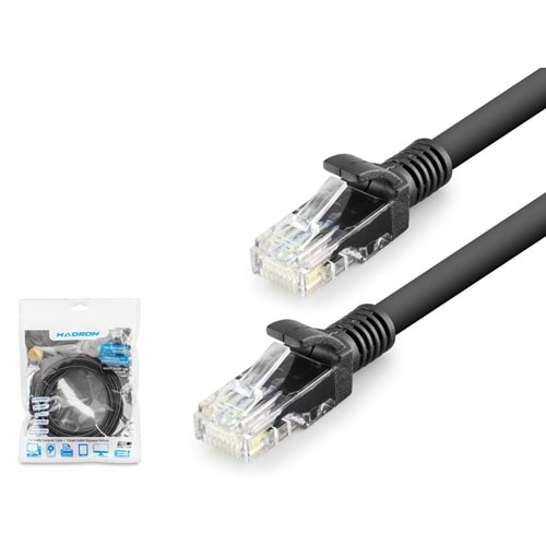 HADRON HDX5071 Cat6 Ethernet Patch Kablosu 1 Gbps 250 MHz 3 m Siyah
