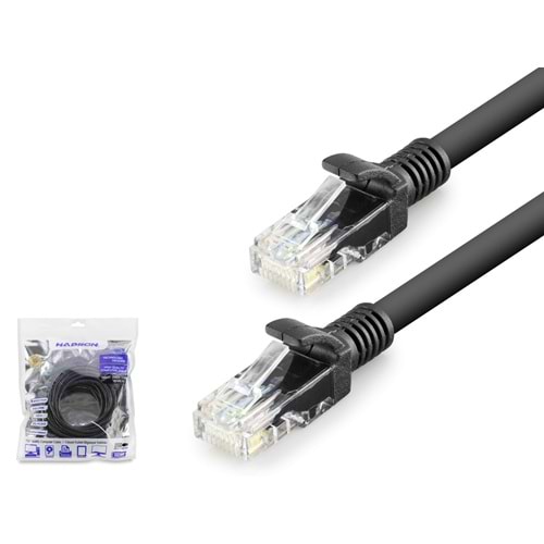 HADRON HDX5073 Cat6 Ethernet Patch Kablosu 1 Gbps 250 MHz 10 m Siyah