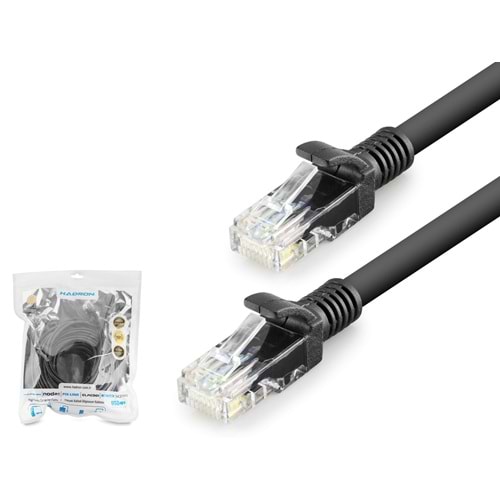 HADRON HDX5075 Cat6 Ethernet Patch Kablosu 1 Gbps 250 MHz 20 m Siyah