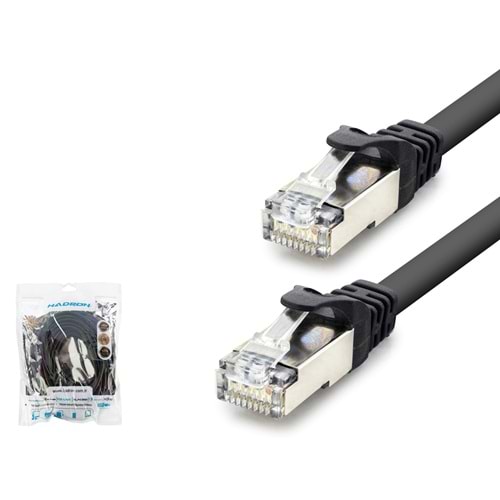 HADRON HDX5093 Cat7 Ethernet Patch Kablosu 10 Gbps 600 MHz 5 m Siyah