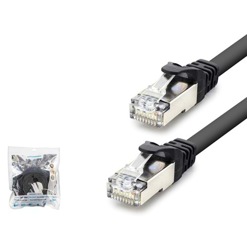 HADRON HDX5096 Cat7 Ethernet Patch Kablosu 10 Gbps 600 MHz 20 m Siyah