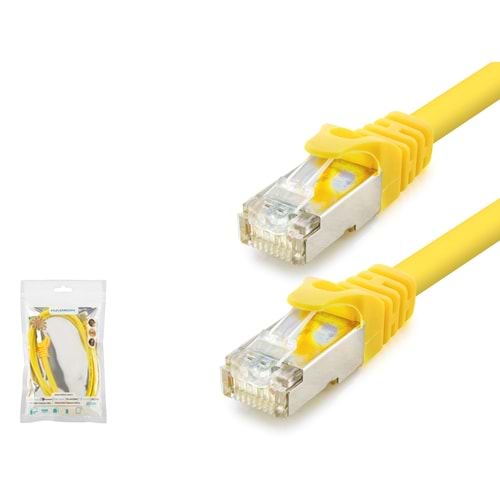 HADRON HDX5101 Cat7 Ethernet Patch Kablosu 10 Gbps 600 MHz 30 cm Sarı
