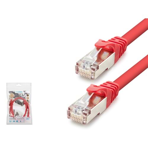 HADRON HDX5106 Cat7 Ethernet Patch Kablosu 10 Gbps 600 MHz 60 cm Kırmızı