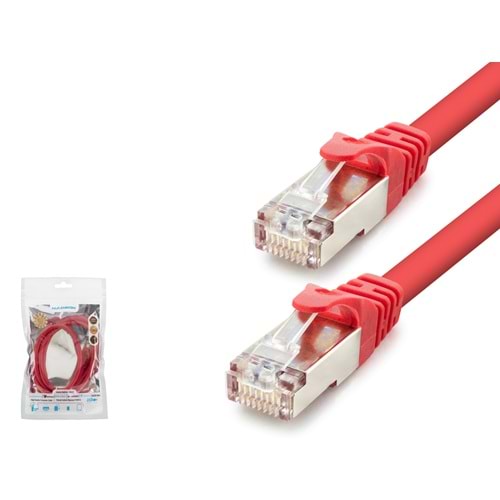 HADRON HDX5107 Cat7 Ethernet Patch Kablosu 10 Gbps 600 MHz 1 m Kırmızı