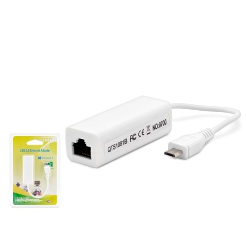 HADRON HDX5271 Micro USB 2.0 Ethernet Adaptör 10/100 Mbps Beyaz