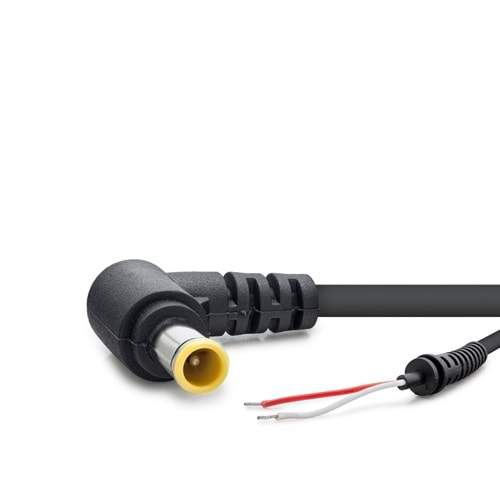 HADRON HDX5509 Laptop Adaptör DC Jack Kablosu 6.4x4.4 mm L Tip 1.2 m 90W Siyah