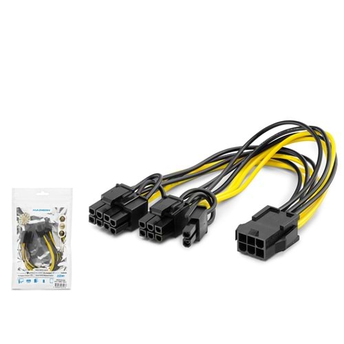 HADRON HDX5536 SATA Power Çoklayıcı Kablosu 2 in 1 Siyah