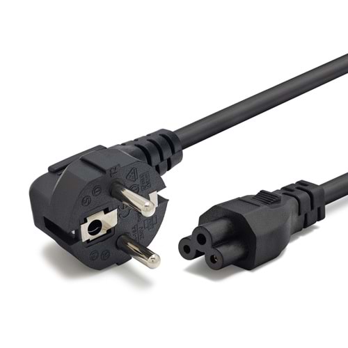 HADRON HDX5540 Yonca Güç Kablosu C5 3 Pin 1 mm 500W 1.8 m Siyah
