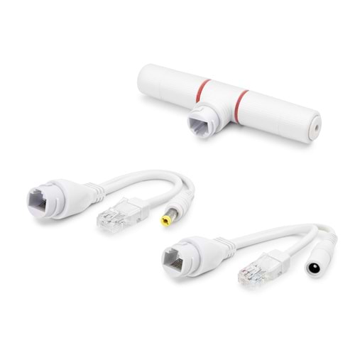 HADRON HDX5550 PoE Combiner Mux 2 In 1 RJ45 Veri ve Güç Birleştirici Adaptör Seti Beyaz