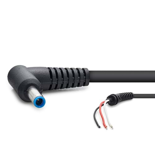 HADRON HDX5554 Laptop Adaptör DC Jack Kablosu 4.5x3.0 mm L Tip 3 İletkenli 1.2 m 90W Siyah
