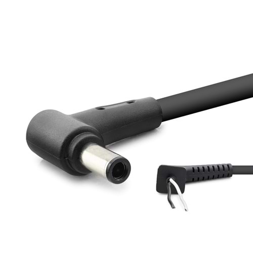 HADRON HDX5575 Laptop Adaptör DC Jack Kablosu 6.0x3.7 mm L Tip 1.2 m 200W Siyah