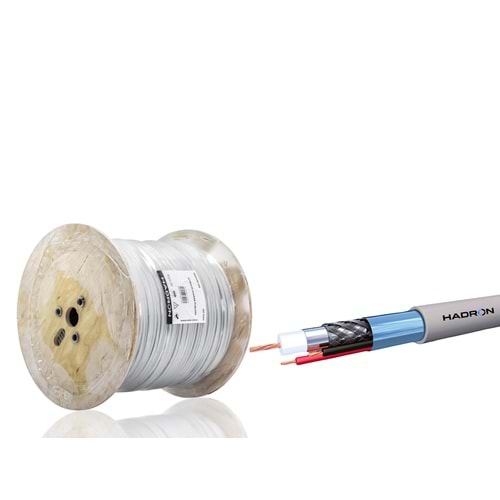 HADRON HDX5580-500 CCTV Kablo Mini Coax ECO CCA 2x0.50 mm 500 m Gri