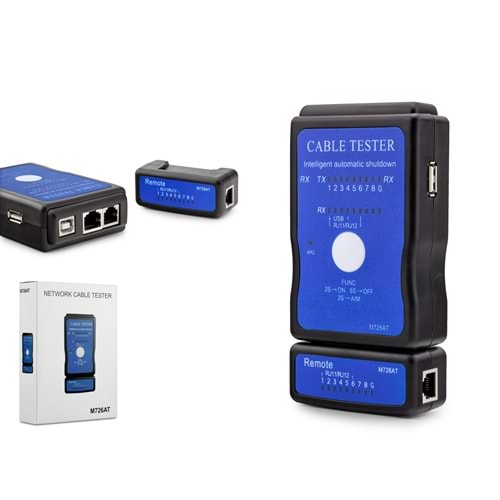 HADRON HDX6512 Kablo Test Cihazı RJ11 RJ45 RJ12 USB Siyah