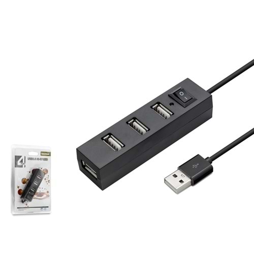 HADRON HDX7003 USB Anahtarlı Hub 4 Port 480 Mbps Siyah