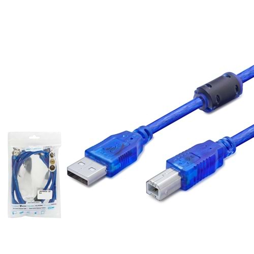 HADRON HDX7501 USB Printer Kablosu 1.5 m Şeffaf Mavi