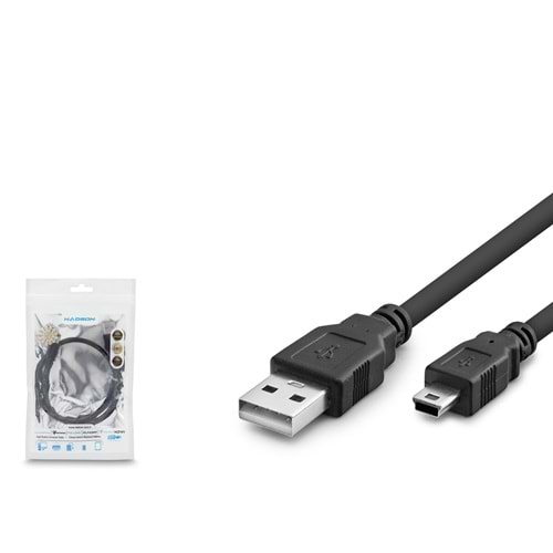 HADRON HDX7524 USB Mini 5 Pin Data Kablosu 50 cm Siyah