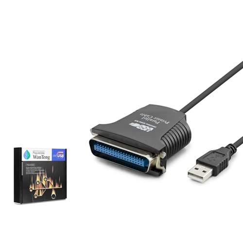 HADRON HDX7526 USB to Paralel LPT Yazıcı Dönüştürücü Kablosu 80 cm Siyah