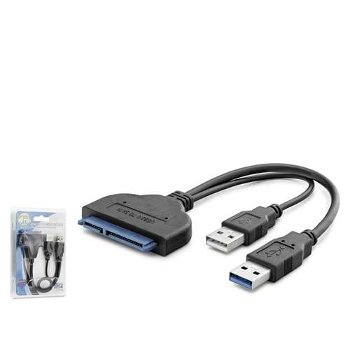 HADRON HDX7549 USB 3.0 to SATA HDD SSD Dönüştürücü Kablo 4 TB Siyah