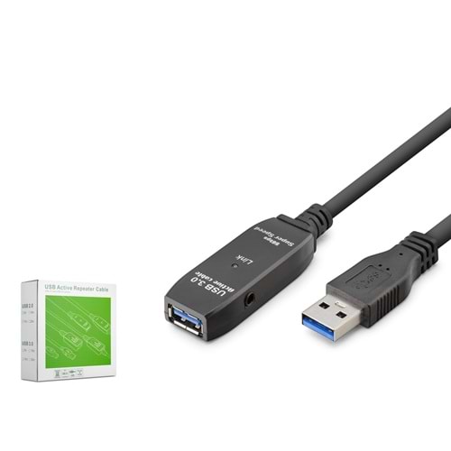 HADRON HDX7561 USB 3.0 Active Repeater Uzatma Kablosu 5 m Siyah
