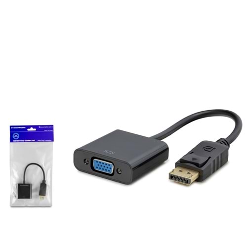 HADRON HDX7763 DisplayPort to VGA Görüntü Dönüştürücü 1080p Siyah