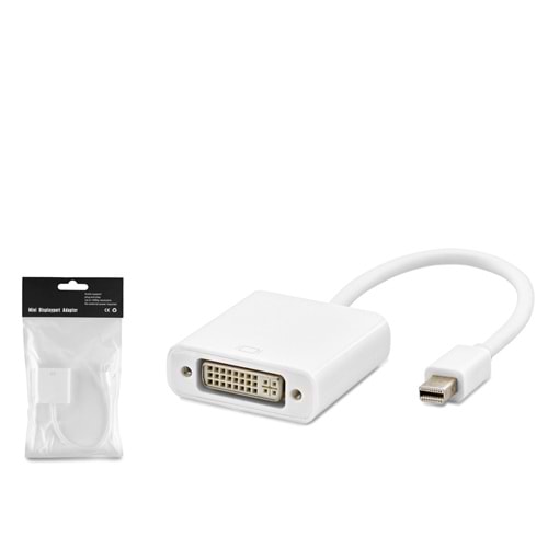 HADRON HDX7769 Mini DisplayPort to DVI Görüntü Dönüştürücü 1080p Beyaz
