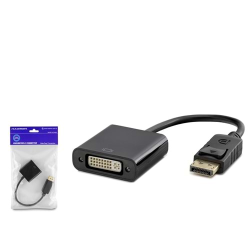 HADRON HDX7772 DisplayPort to DVI Görüntü Dönüştürücü 1080p Siyah