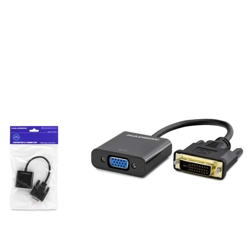 HADRON HDX7781 DVI-D 24+1 to VGA Görüntü Dönüştürücü 1080p Siyah