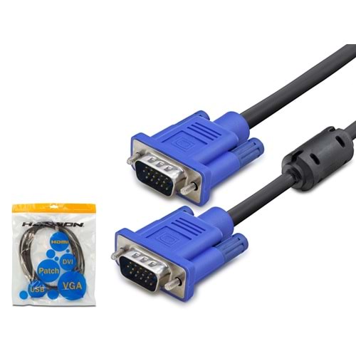 HADRON HDX7782 VGA Kablo OD 7.3 mm 10 m Siyah Mavi