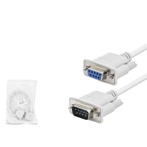 HADRON HDX7801 RS232 DB9 Seri Port Uzatma Kablosu 9 Pin 1.5 m Beyaz